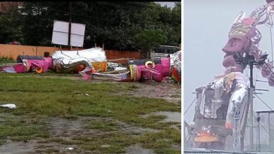 Photo of दशहरे पर पुतला दहन से पहले भारी बारिश के कारण फटे पुतलों के पेट व टूटे हाथ, डीजीपी ने अफसरों को दिए ये निर्देश
