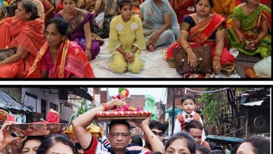 Photo of भागवद कथा दौरान “रुक्मणि” विवाह पर  निकली नगर में भगवान कृष्ण की भव्य बारात