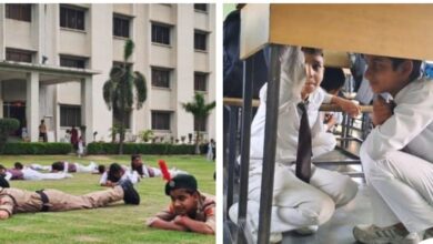 Photo of संत विवेकानंद  स्कूल में हुआ मॉक ड्रिल, कुर्सियों मेज के नीचे छिपे छात्र छात्राएं